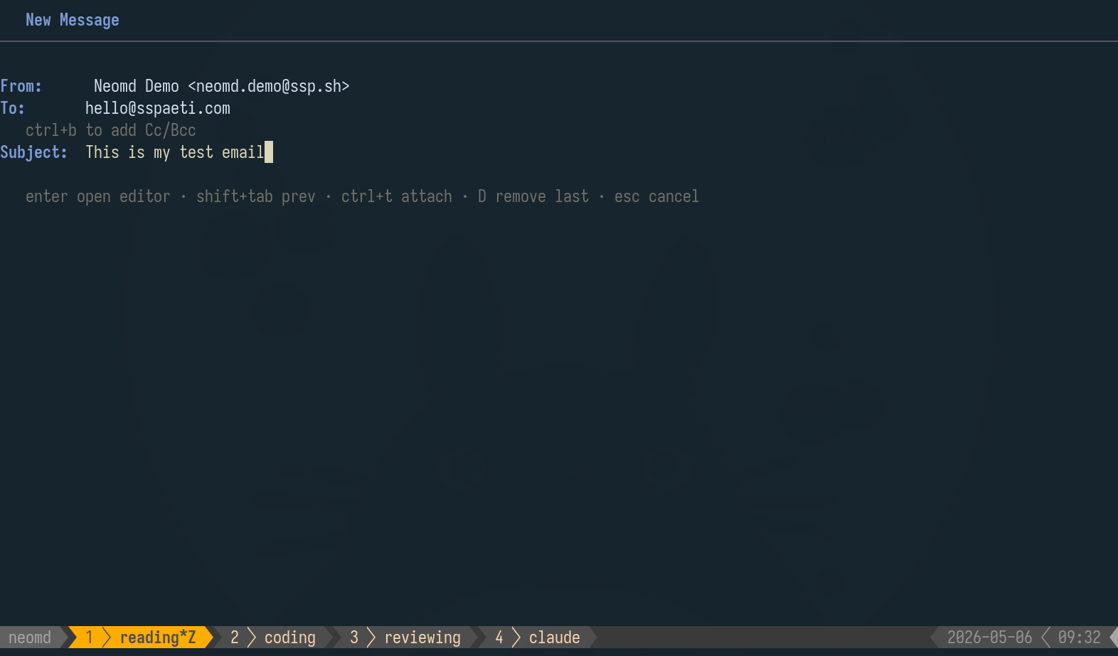 neomd in neovim with rendered markdown